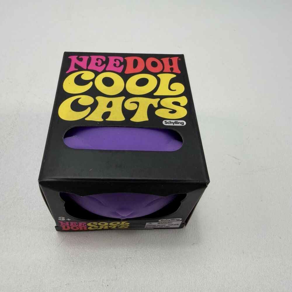 NeeDoh Cool Cats Squishy Fidget Toy Schylling 3+ Purple Cat Stress Ball New